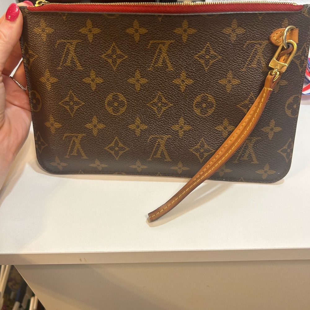 Louis Vuitton Brown Monogram Wristlet Clutch